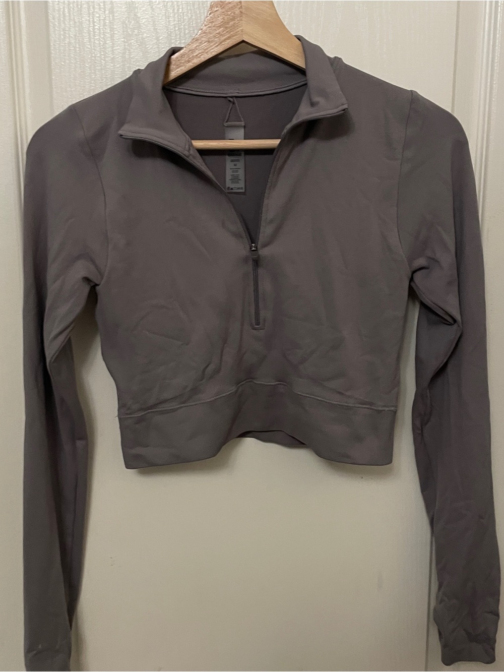Garage Women's Cropped Quarter-Zip Pullover - Gray